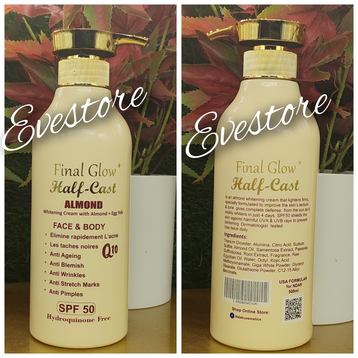 Final GLOW ALMOND+EGG YOLK H-C face & body lotion 500ml 👌 💯effective Spf50