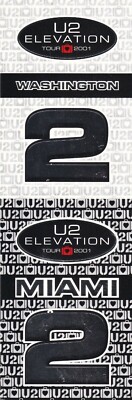 U2 ELEVATION Tour 2001 WASHINGTON / MIAMI ( Uncut Laminated Pass insert )
