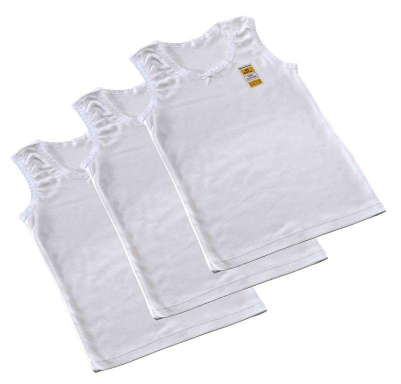 Girls Pack Plain White Cotton Vests Age 10 11 12 13  Year
