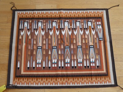 Authentic Etta Peacock, Yei Rug, Navajo Handwoven, 37.5''x46'', Canyon de Chelly