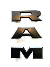 Enhanced Style With Matte Black Ram Letters Emblem Badge For Ram 1500