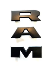 Enhanced Style with Matte Black RAM Letters Emblem Badge for RAM 1500
