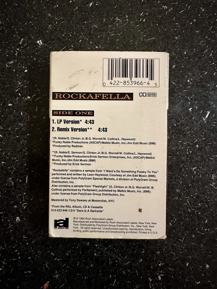Redman Cassette Tape Rockafella 1994 Rush Label - Image 4 of 4