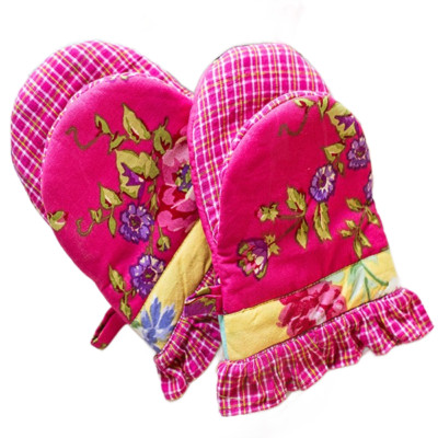 April Cornell Spring Fling Patchwork Mini Mitt Set of 2 Multi-Color Floral