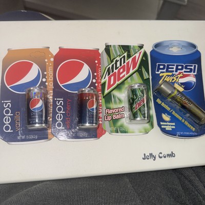 Vintage 2006  PEPSI TWIST Lemon Mountain Dew  Flavored Lip Balm Lot Of 4