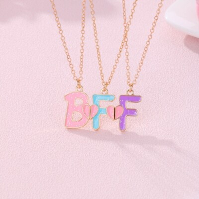 Matching Best Friend Necklace for Women Girls Friendship Simple Letter Neckwear