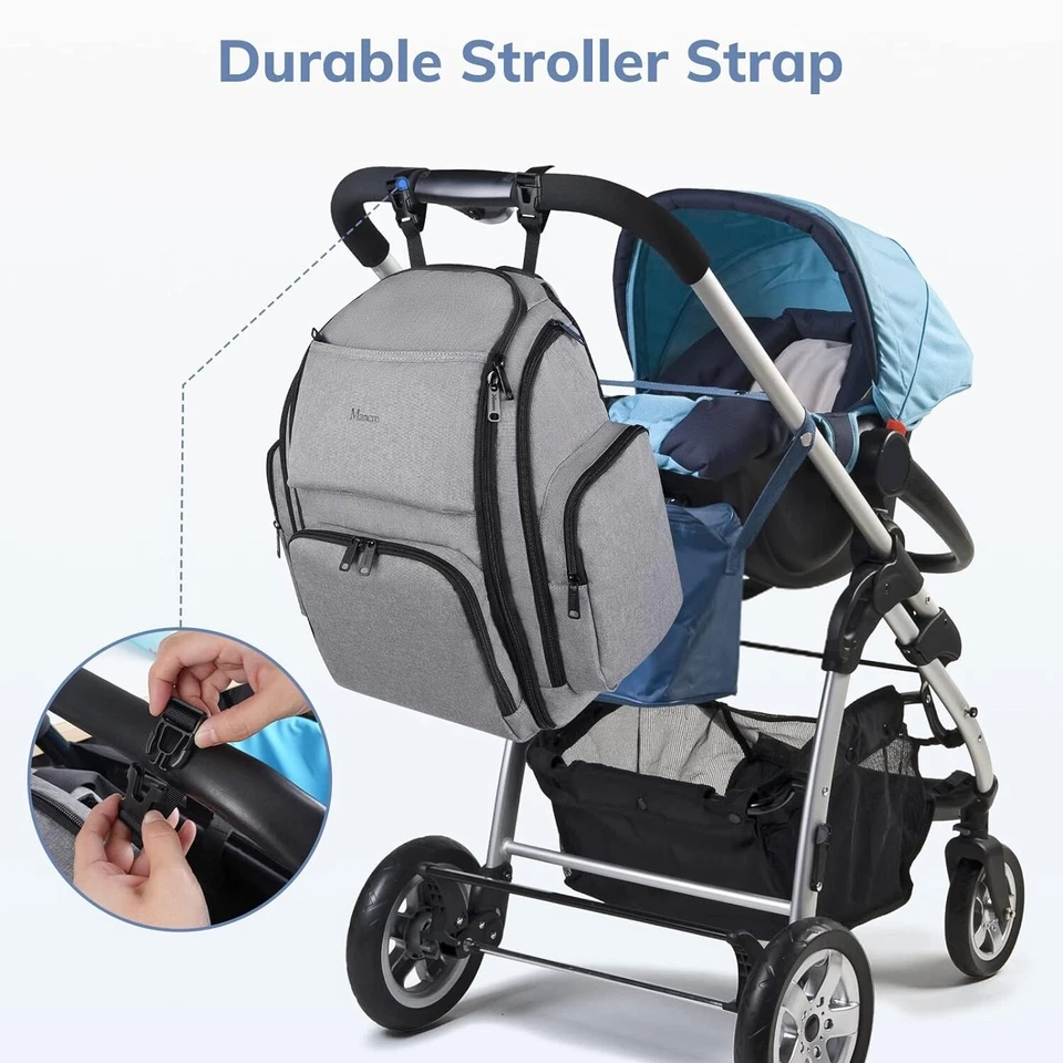 Bebe Mochila Pañalera Panalera Bolso De Pañales para Biberones Viaje Impermeable Foto 2 de 4