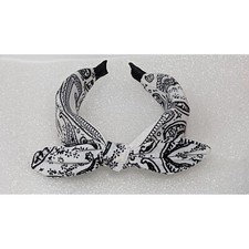 White  Black Bandana Hair Headband