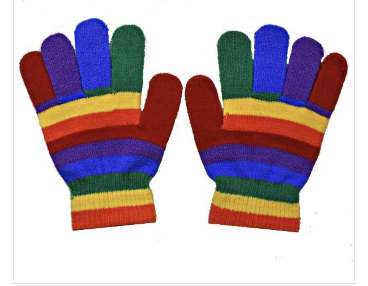 Rainbow gloves sales