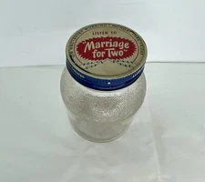 Vintage Hazel Atlas Listen to "Marriage for Two" NBC Radio Kraft Advertising Jar