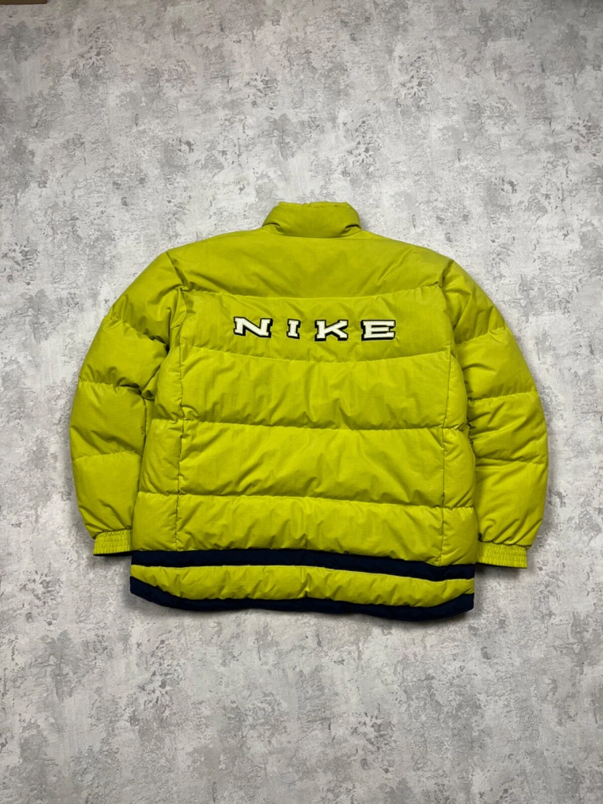 RARE Vintage Nike Puffer Jacket Big Logo Bilateral Green/Blue Size M