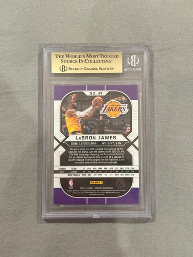 2020-21 Panini Obsidian LeBron James Electric Etch White Pulsar #49 BGS 9.5 - Picture 2 of 2
