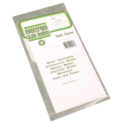 Plain Opaque White Polystyrene 3 Sheet Assortment Evergreen Scale Models EVG9008
