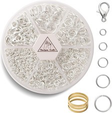 Jump Rings Kit With1000Pcs Open Jump Rings 40PCS 12Mm Lobster Clasps and Jump Ri