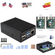 for Raspberry Pi 4 Aluminum Case, Heavy Duty Passive Cooling Metal Case/Housi...