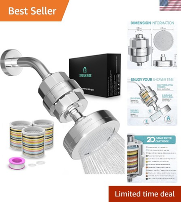 #ad Filtered Shower Head with 3 Replaceable Cartridges for Hard Water High Pressure $60.90