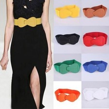 Women Belt Waistband Stretch Elastic Wide Waist Ladies Dresses Casual Buckle NEW