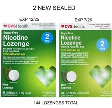 CVS Sugar Free 2mg MINT Nicotine Lozenge (96ct + 48ct) Exp 12/25 & 7/26 - SEALED