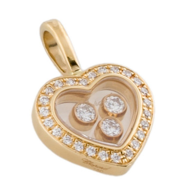 Chopard Happy Diamonds Herz Anhänger 18K Gold mit Diamanten signiert