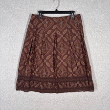 90s Fairy Crochet Pleated Skirt Size 12 Chocolate Cottage Farmhouse Boho Modest