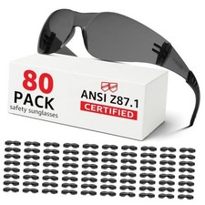 ANSI Z87.1 Tinted Safety Glasses Bulk 80 pack, Safety Sunglasses for 80pcs-gray