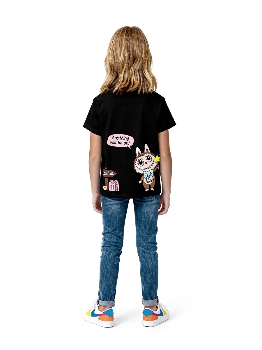 Cute Unisex Kids Short Sleeve T-shirt, Anime Prints Fashion Tee Top For Boy Girl - Picture 15 of 24