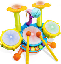 Drum Set for Toddlers, Kids Musical Instruments, Toys for Boy Birthday Gifts, El