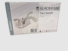 Glacier Bay Builders 4 in. Centerset 2-Handle Low-Arc Bathroom Faucet in Chrome