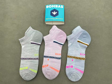 3 Pairs Bombas Women's Running Honeycomb Ankle Socks Size Medium 8-10.5 3 Colors