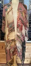 Macchia Di Ruggine Floral Long Kimono Wrap One Size Lightweight Flowy