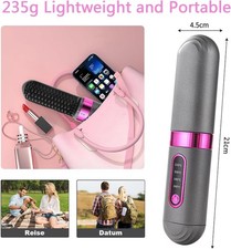 OWNIBOX Kabellose Glättbürste 220°C – Mini Haarglätter Reise Haarbürste