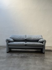 Cassina Maralunga 40 Two Seater Design 70s Sofa Blue Fabric