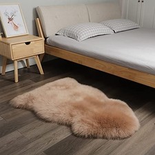 Shaggy Fur Area Rug, Genuine New Zealand Sheepskin Rug, Soft Fur Prayer Pup