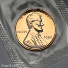 1956 Lincoln Wheat Cent Penny PROOF RED RD 1c Sealed Cello from Set