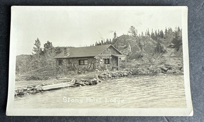 Photo:  ''Stony Point Lodge'' Building Lake ~ Unknown Location