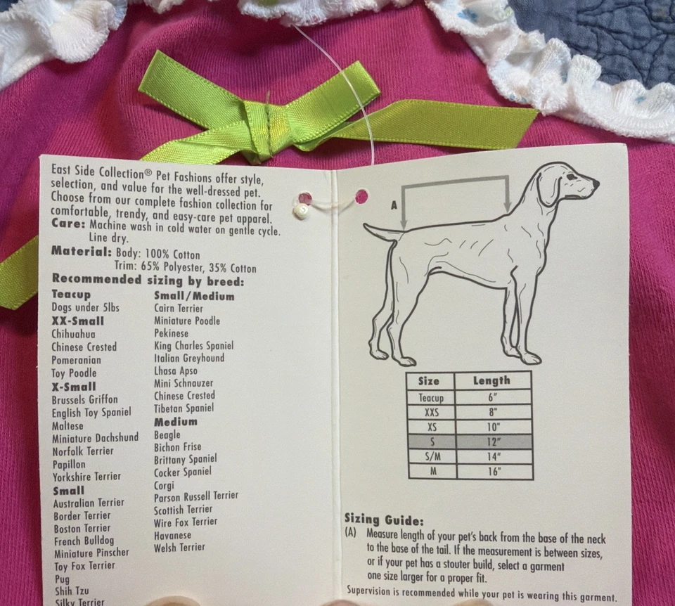 Собака мой ребенок мягкое платье East Side коллекции размер Smal маленькая собака розовый платье новый с Ярлыками - Изображение 4 из 4