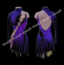 jz Handmade Women Samba Ballroom Swing Salsa Rumba Latin Dance Dress RHYTHM