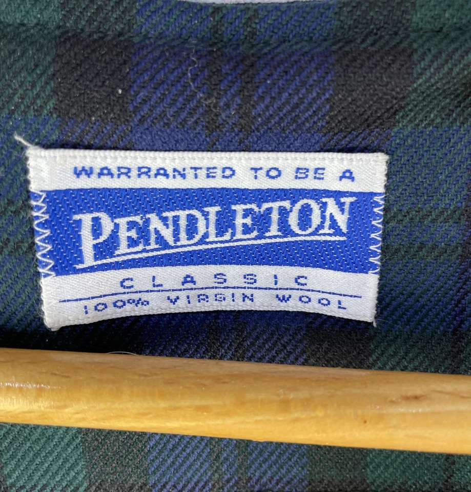 Vestido de Colección Pendleton Lana a Cuadros Tartán Botón Delantero Largo Talla Mujer 12 Foto 4 de 4