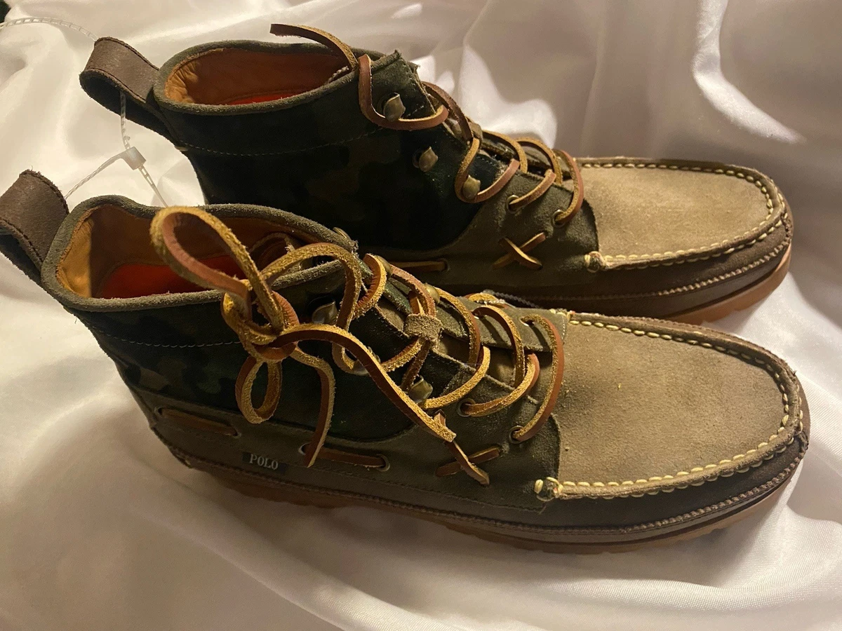 Polo Ralph Lauren Camouflage Leather Upper Boots for Men for  display picture 3