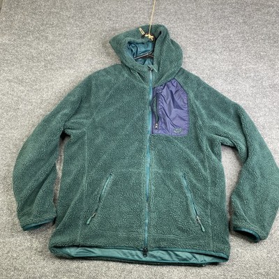 Nike SB Hoodie Mens Large Green Full Zip Sherpa Pile Fleece Jacket Pockets