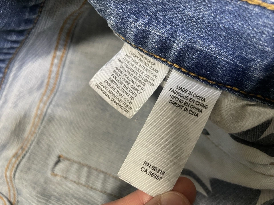 Lucky Brand 221 Original Straight Leg Mens Sz 36 Mid Wash Denim Jeans Grunge - Image 4 of 4