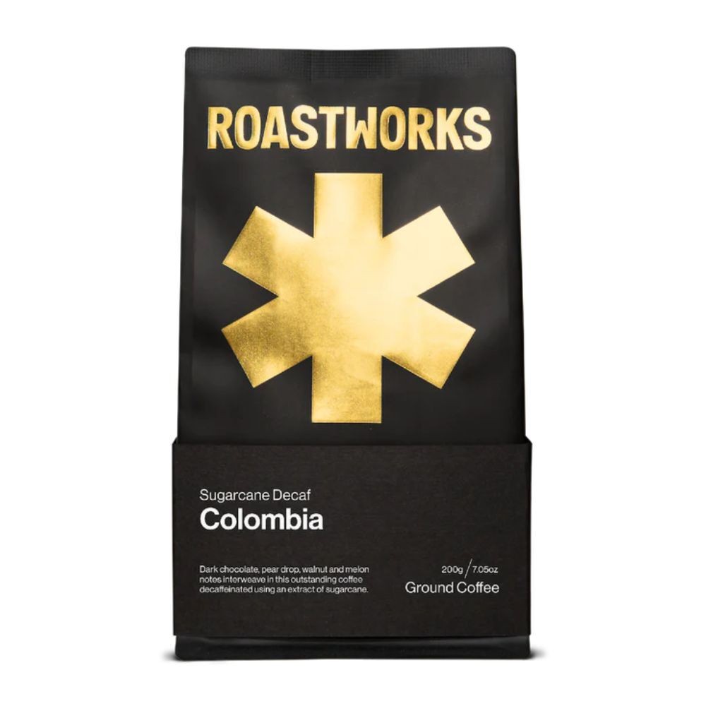 Roastworks Colombia Decaf Ground Coffee Smooth Sweet 200g