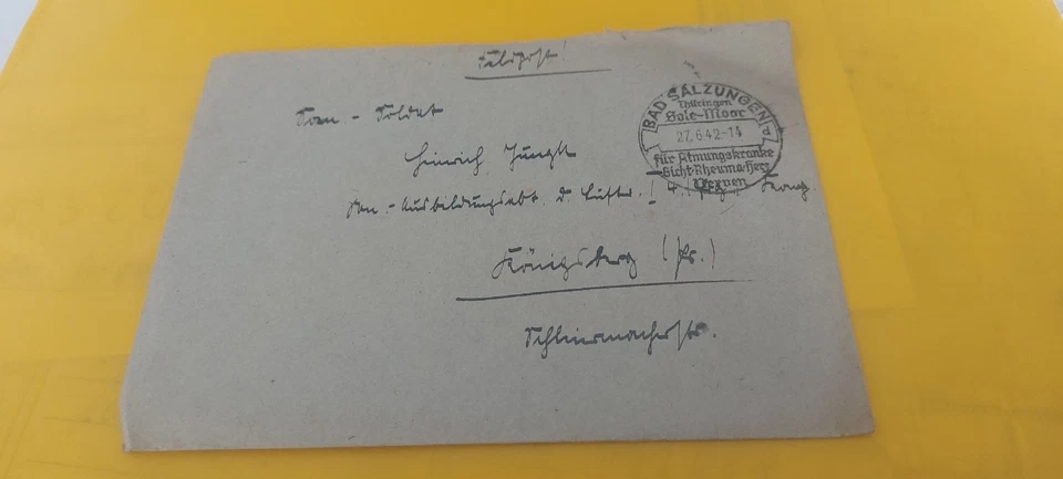 Feldpost Brief Stempel Bad Salzungen 27.06.1942 gelaufen nach Königsberg  - Bild 2 von 4