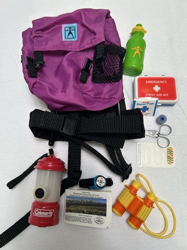 Vintage 1996 American Girl Puppenrucksack Essentials & Orientierungslauf Zubehör