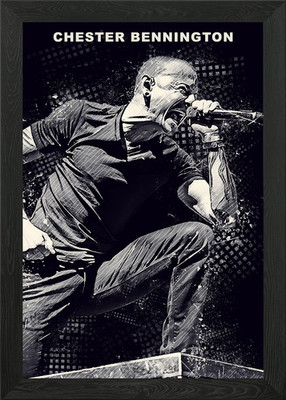 Chester Bennington Gerahmtes Wandbild Poster Leinwanddruck Bild