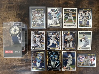 Milwaukee Brewers 12-Card Lot & Watch. Watch is NEW & UNUSED. Needs New Battery!