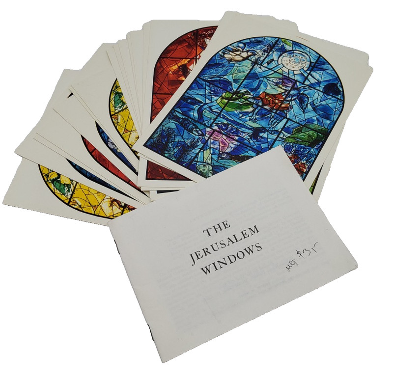 VTG 1962 Marc Chagall Jerusalem Windows Print Set of 18 Judaica Israel Art