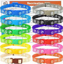 Puppy Collars, Super Soft Nylon Adjustable Whelping ID Bands, Footprint Pattern