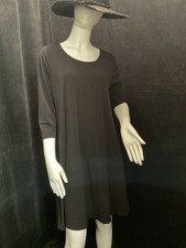 Chico’s Women’s Sheath 3/4 Sleeve Dress Stretch Solid Black Size 1 Black