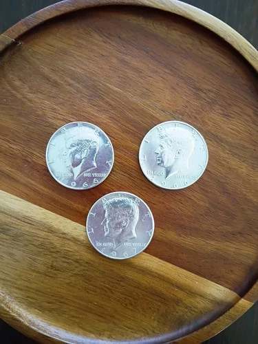 1966,1966,1967 Kennedy Half Dollars 40% Silver Lot Of 3